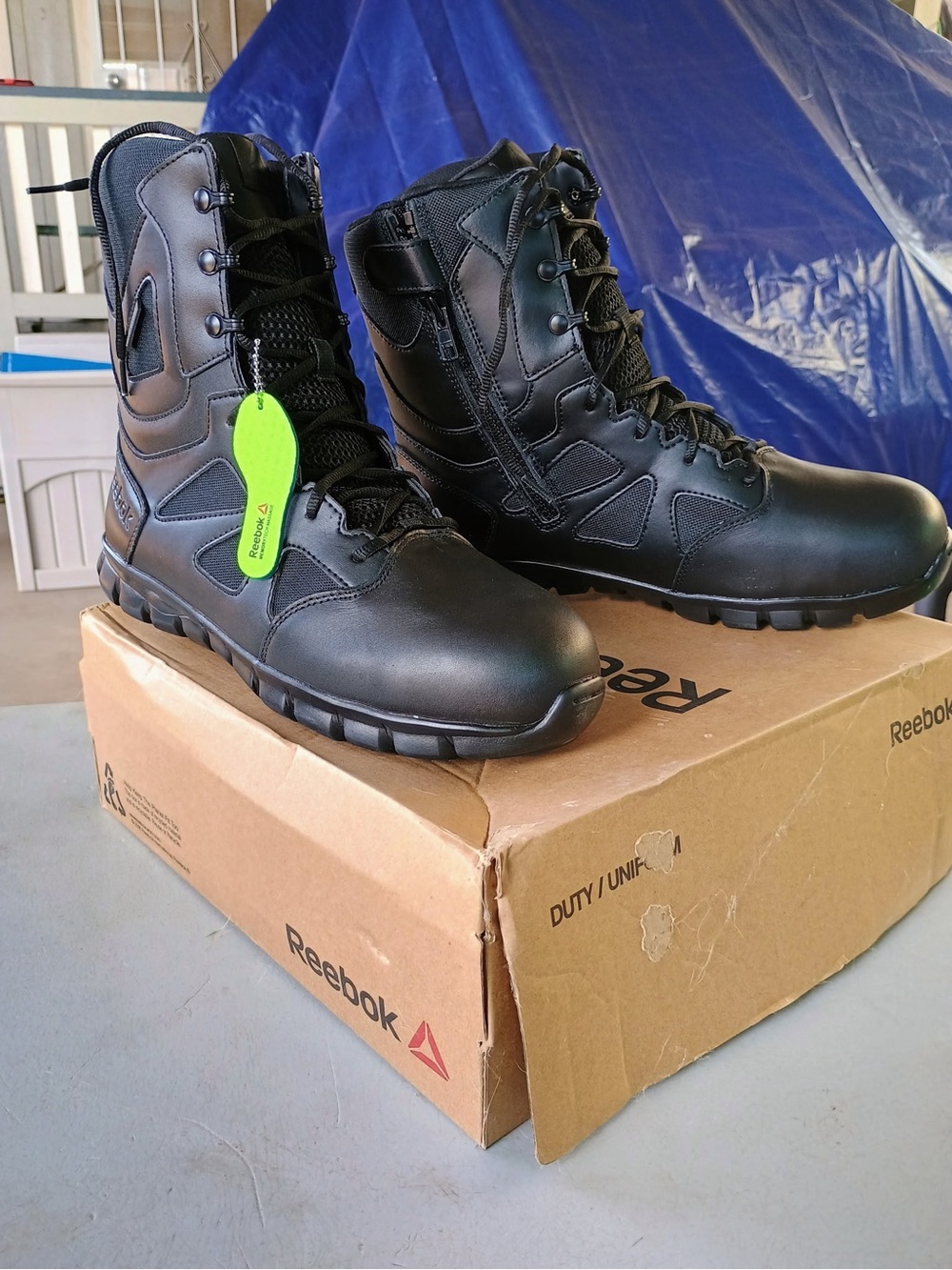Reebok Men’s Black Tactical Zip Lace-Up Boots